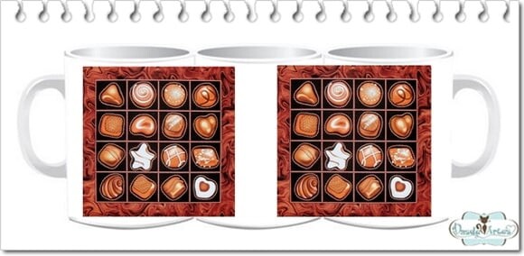 Mug Rug - Tapete de Caneca Chocolate Godiva