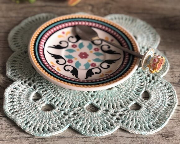 Mug Rug - Tapete de Caneca de Croche
