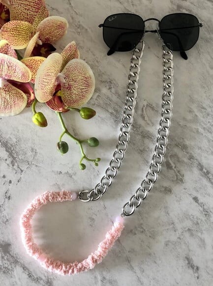 Óculos Cordão Corda Corrente Renda Rosa Salva Cordinha - 14