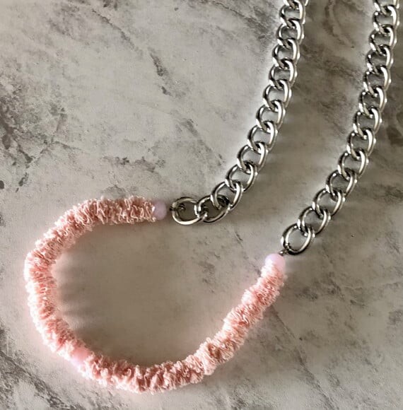 Óculos Cordão Corda Corrente Renda Rosa Salva Cordinha - 14