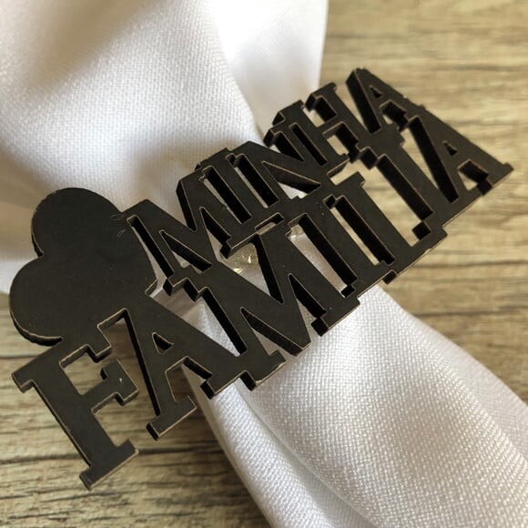 Porta Guardanapo Amo Minha Família - 4 Unid.