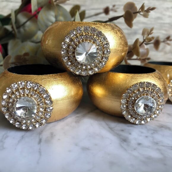 Porta Guardanapo Glamour com Strass - 4 Unid.