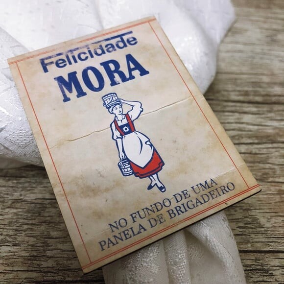 Porta Guardanapo mdf Felicidade Mora... Brigadeiro! - 4 Unid