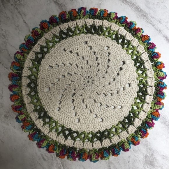 Sousplat Americano Croche Boho Tulipa Colorido *par*