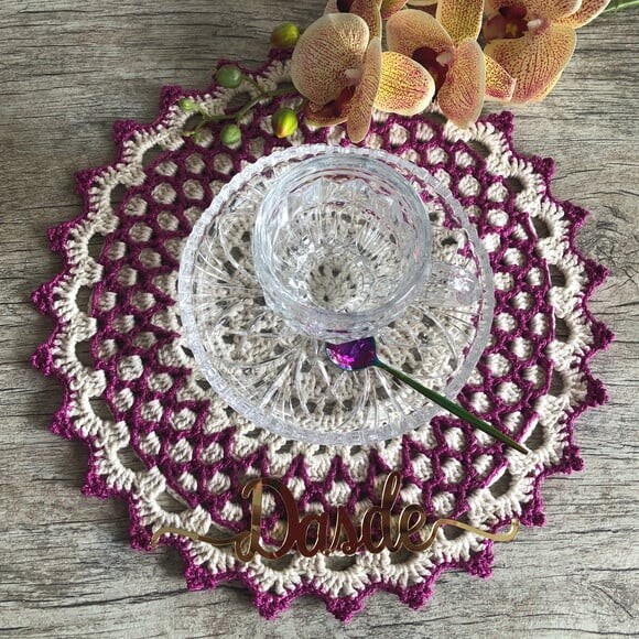Sousplat Americano Croche Sousplat Pink