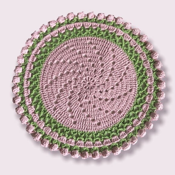 Sousplat Americano Croche Tulipa Rosa Inteiro