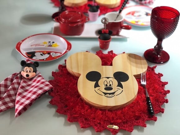 Tábua Bandeja Mickey & Minnie Madeira Pinus - PAR