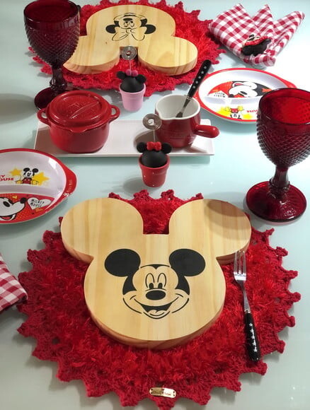 Tábua Bandeja Mickey & Minnie Madeira Pinus - PAR