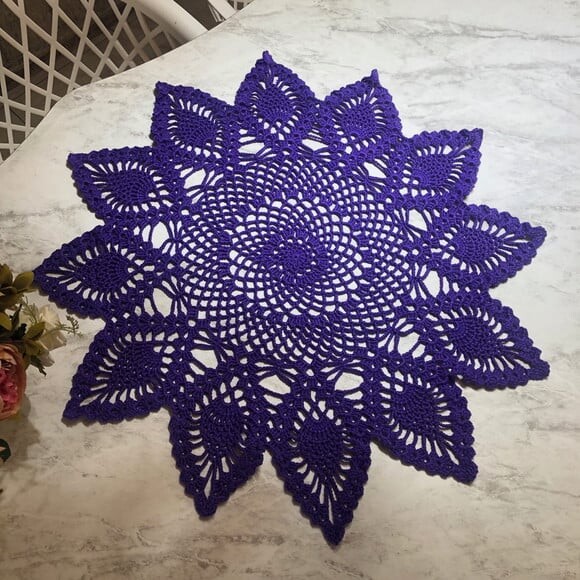Toalha - Centro de Mesa Croche Violeta