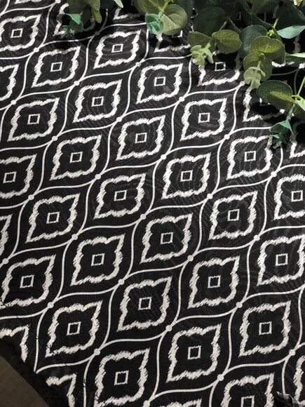 Trilho / Caminho Mesa Jacquard Preto Branco *valor do Par*