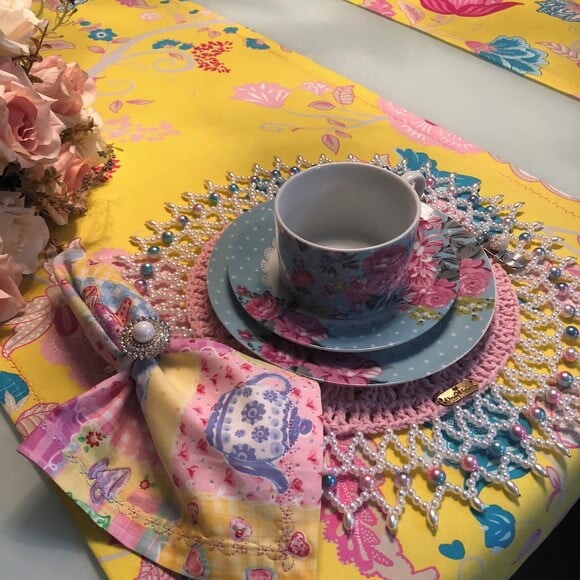 Trilho Mesa / Caminho Floral Fantasy Antimancha *valor Par*