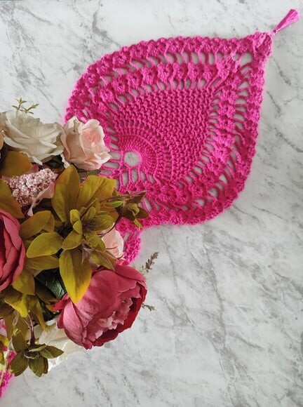 Trilho Mesa Abacaxi Croche Pink c Tassel