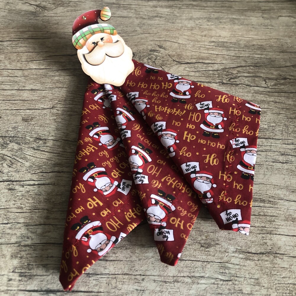 Guardanapo Tecido Natal Hohoho Papai Noel - 6 unidades