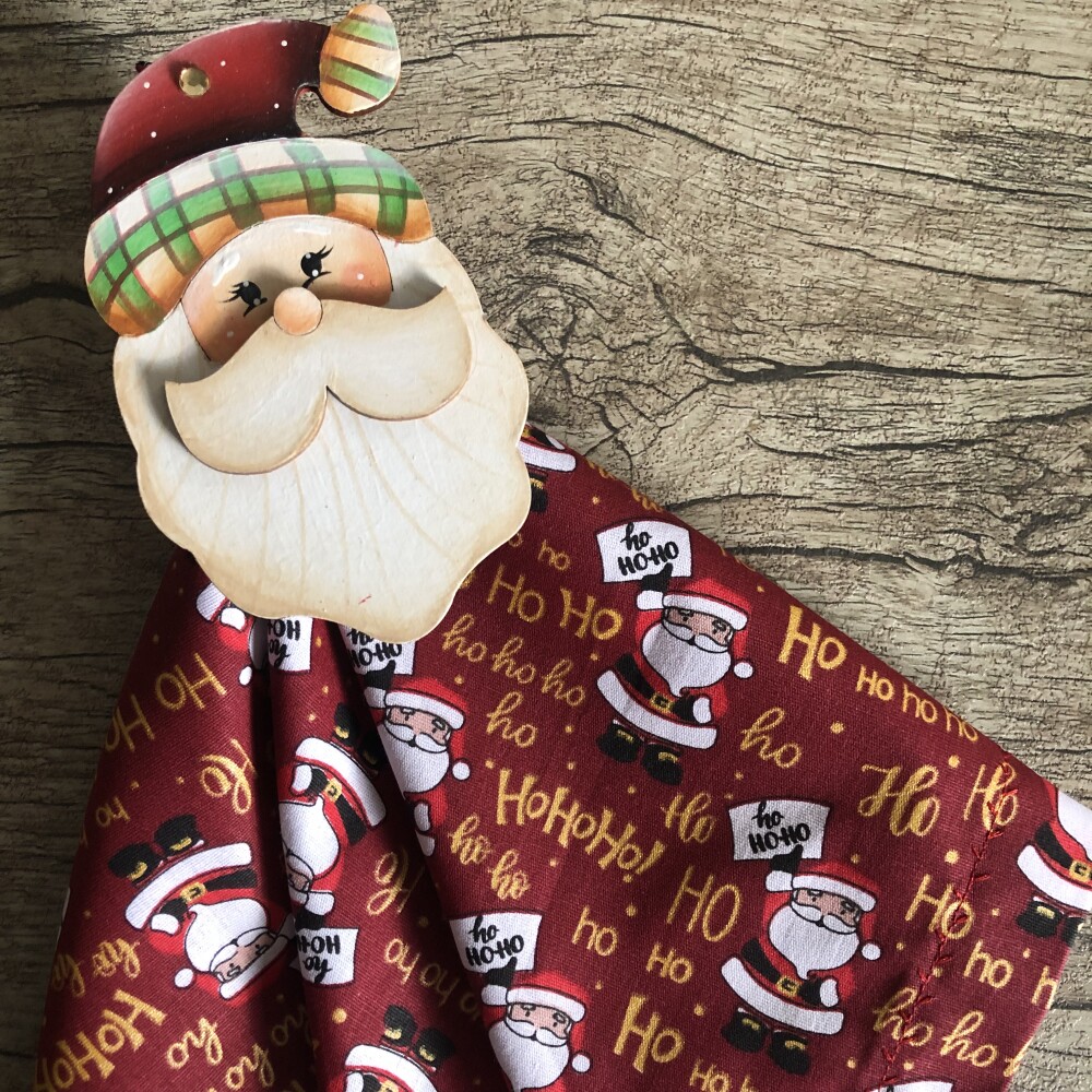 Guardanapo Tecido Natal Hohoho Papai Noel - 6 unidades