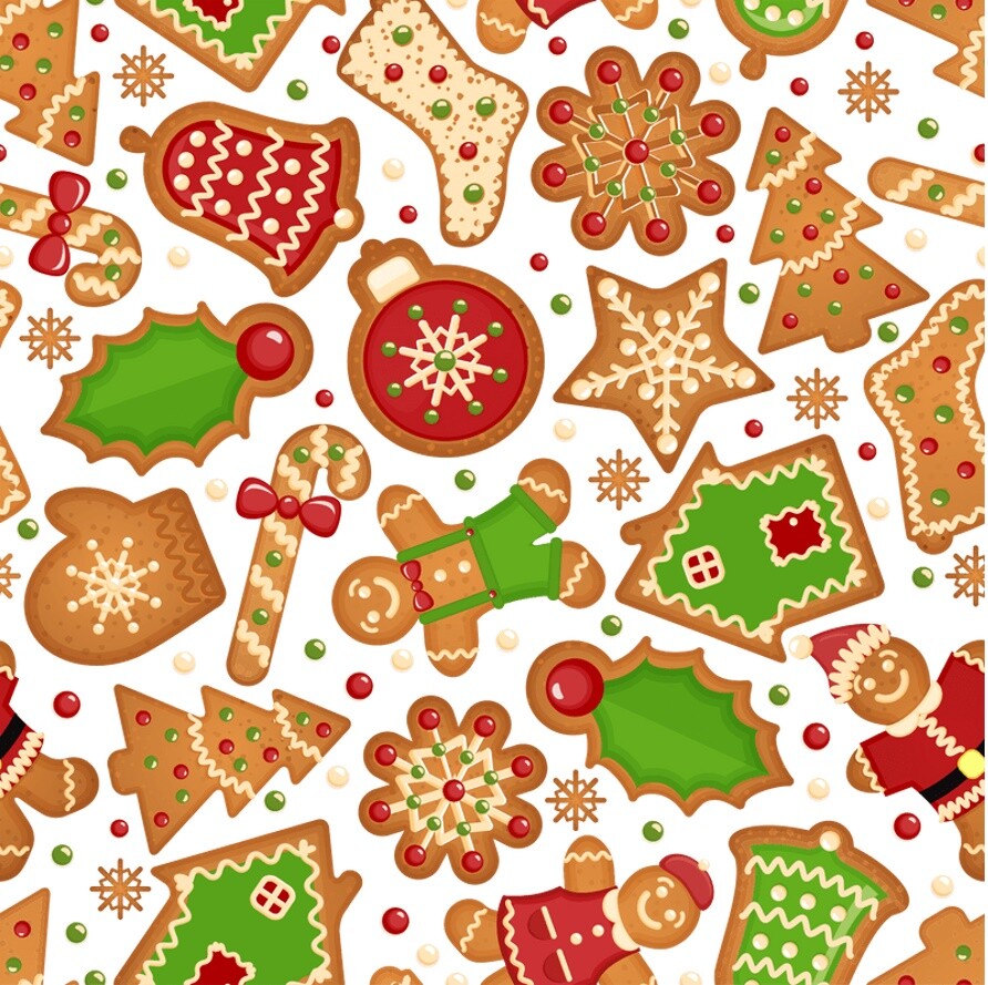 Guardanapo Tecido Biscoitos de Natal - 6 unidades