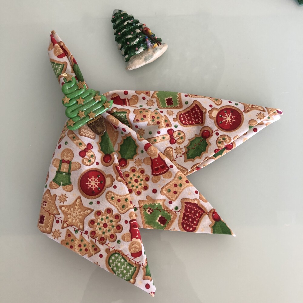 Guardanapo Tecido Biscoitos de Natal - 6 unidades