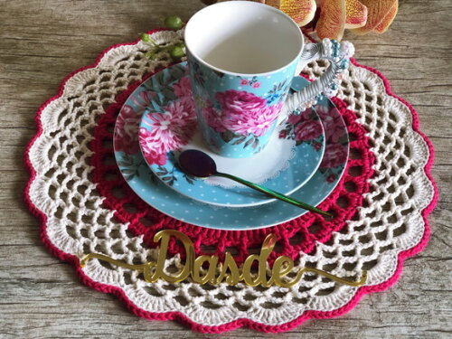 Sousplat Americano Croche Boho Pink - PAR