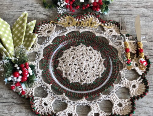 Americano Croche Natal Fabuloso Sousplat - Par