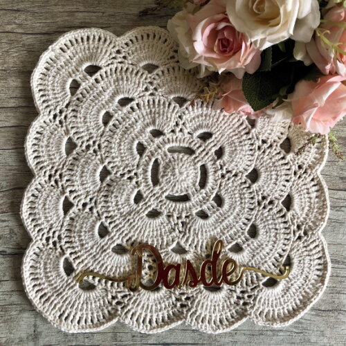 Americano Croche Quadrado Boho Crú / Sousplat - Par