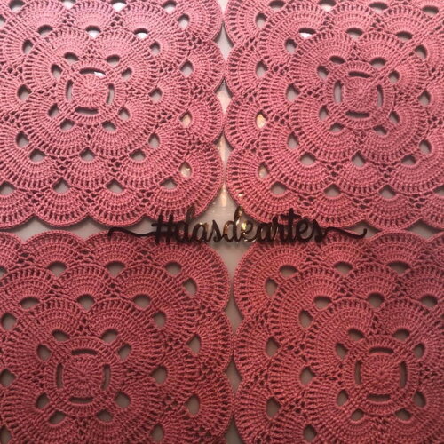 Sousplat Americano Croche Quadrado Rosa Antigo - Par