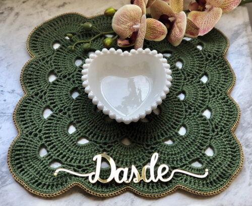 Sousplat Americano Croche Quadrado Verde Militar - Par
