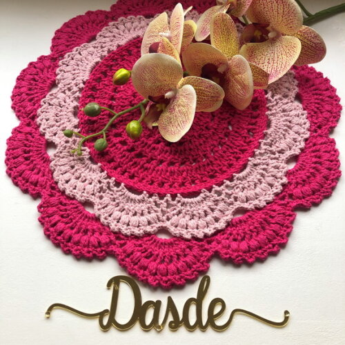Sousplat Americano Croche Renda Guipir Pink & Rosa - 1 Unid.