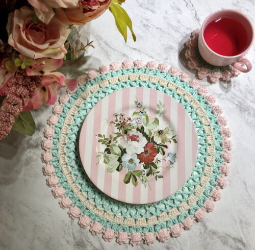 Sousplat Americano Croche Tulipa Candy Color