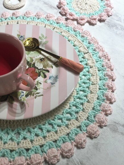 Sousplat Americano Croche Tulipa Candy Color