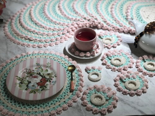 Sousplat Americano Croche Tulipa Candy Color