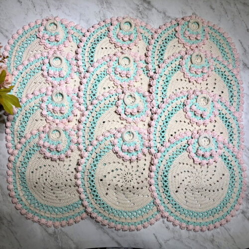 Sousplat Americano Croche Tulipa Candy Color