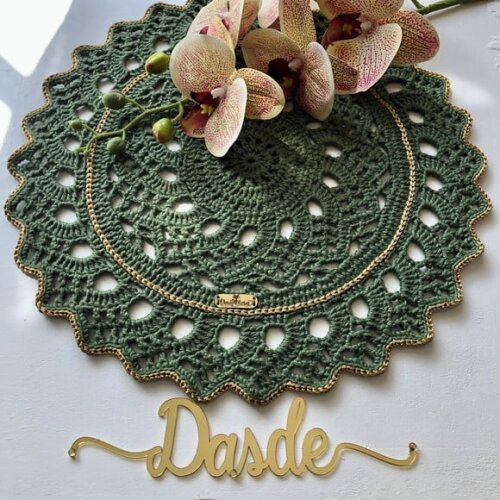 Sousplat Americano Croche Verde Militar