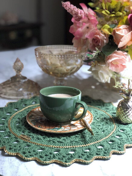Sousplat Americano Croche Verde Militar