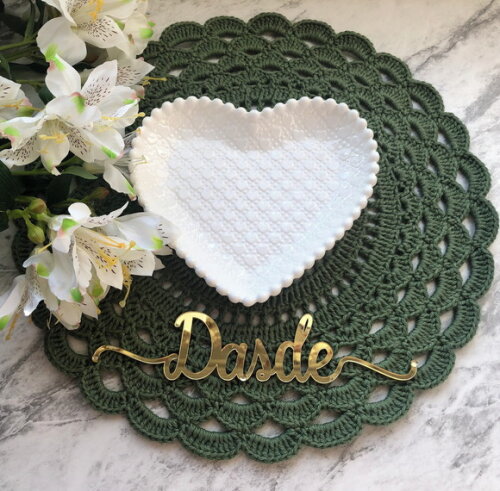 Sousplat Americano Croche Verde Militar - Par