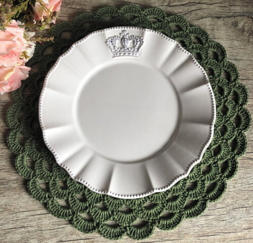 Sousplat Americano Croche Verde Militar - Par