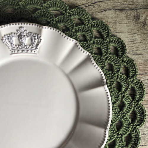 Sousplat Americano Croche Verde Militar - Par