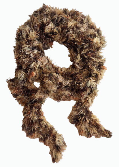 Cachecol Echarpe Caracol Marrom - Croche