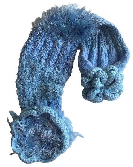 Cachecol Echarpe Gola Azul Claro em Croche