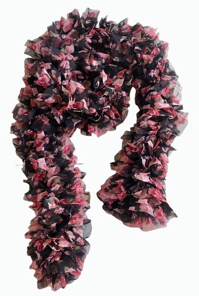 Cachecol Echarpe Floral Rosas Vermelhas