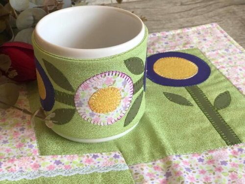 Caneca & Mug Rug & Mug Hug Patchwork - 3 Peças
