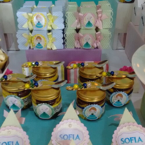 Colher Café Inox Bordada Pedrarias - Tema Festa - 6 Pçs