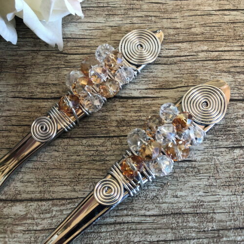 Espátula Bolo Bordada com Cristal - Pá de Bolo