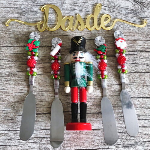 Espátula para Patê ou Manteiga Natal - 4 Pçs