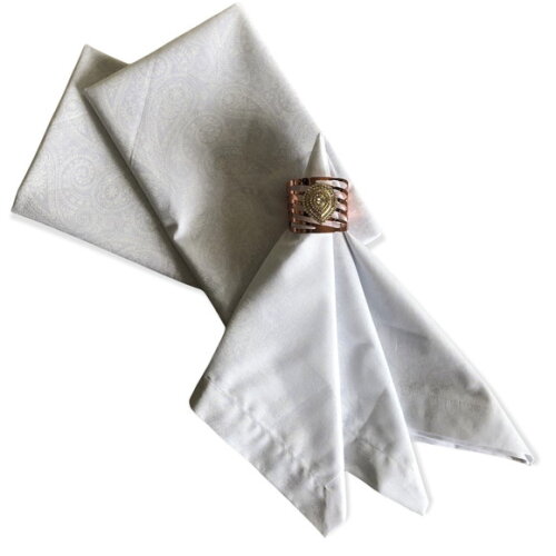Guardanapo Tecido Cashmere Branco - 4 unidades