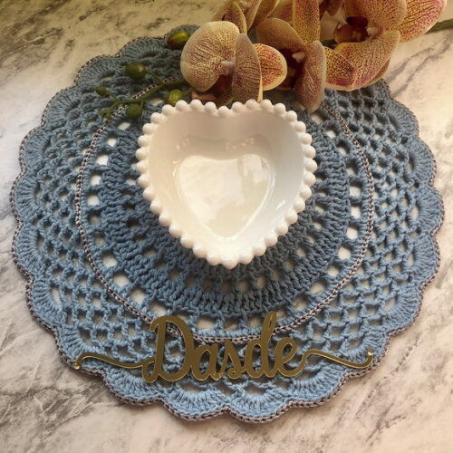 Sousplat Americano Croche Azul Claro - Par
