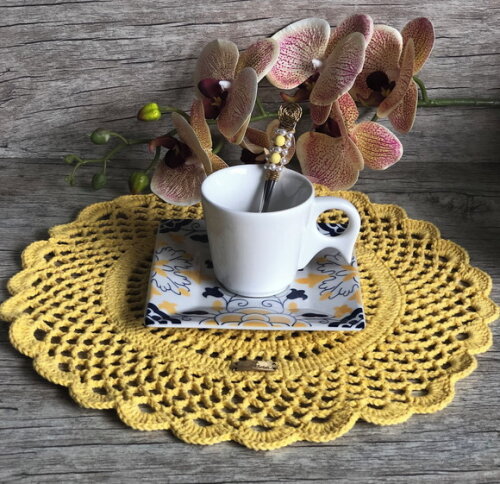 Sousplat Americano Croche Amarelo - Par