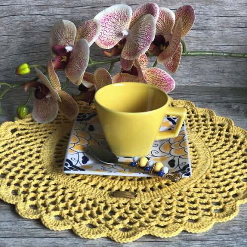 Sousplat Americano Croche Amarelo - Par