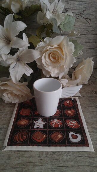 Mug Rug - Tapete de Caneca Chocolate Godiva