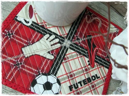 Mug Rug - Tapete de Caneca Futebol