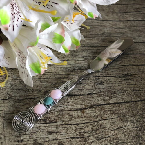 Petisqueira Coração Porcelana com Espátula Bordada