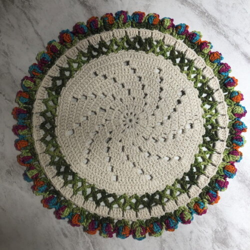 Sousplat Americano Croche Boho Tulipa Colorido *par*